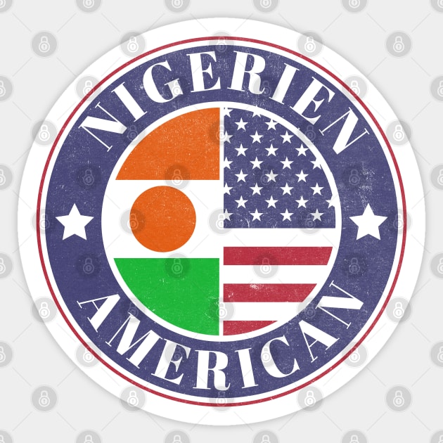 Proud Nigerien-American Badge - Niger Flag Sticker by Yesteeyear